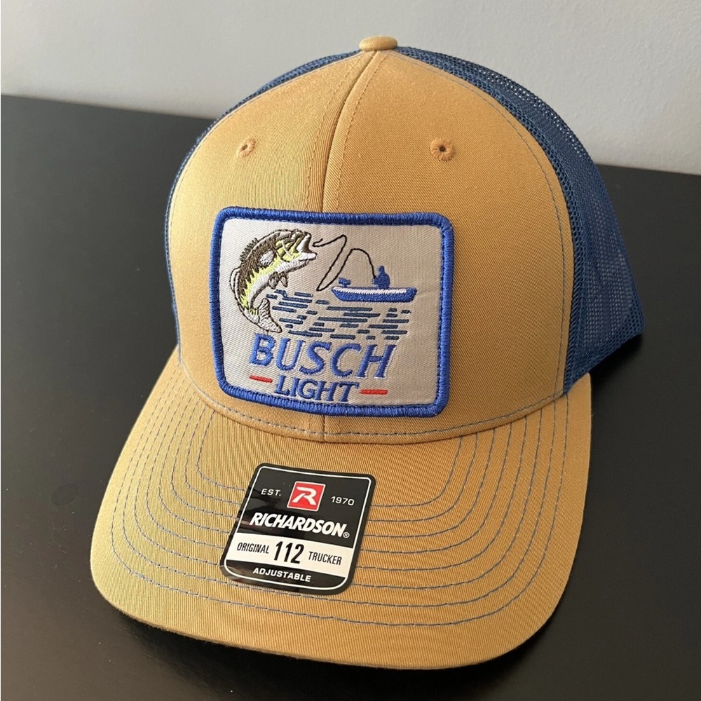Busch Light Bass Fishing Richardson 112 Snapback Trucker Hat